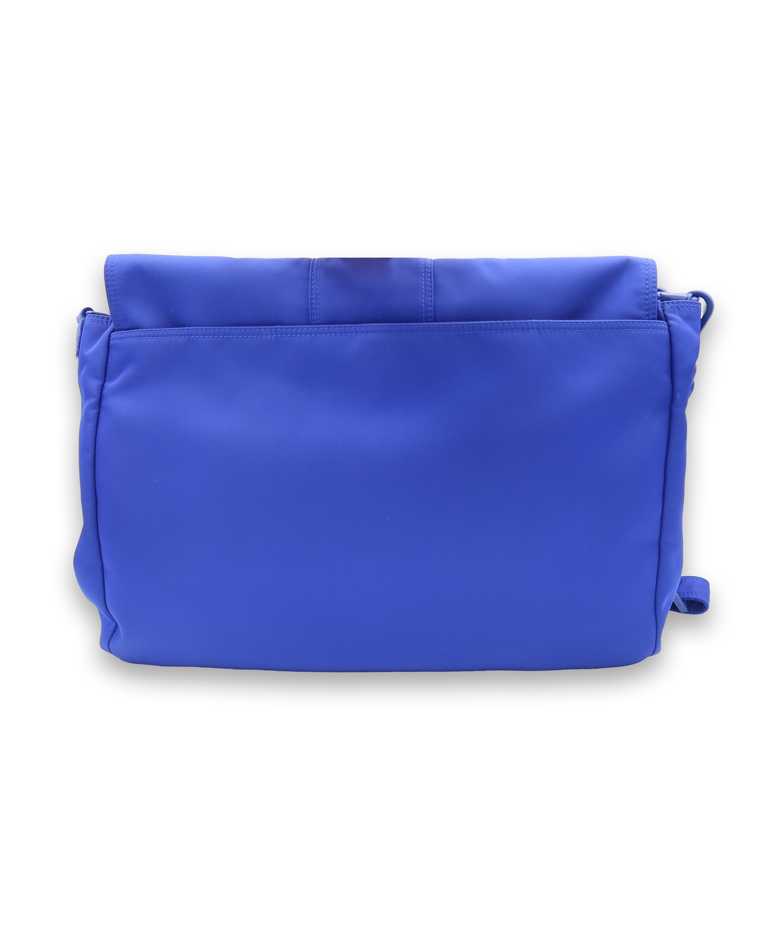 Fendi Electric Blue Nylon Baguette XL Messenger Bag