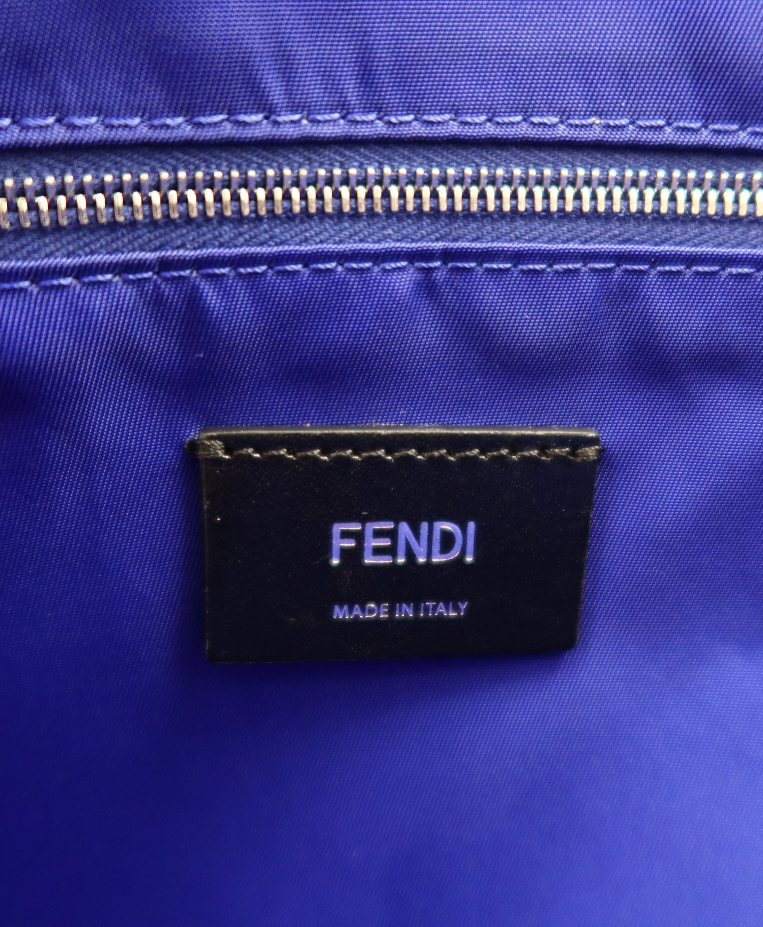 Fendi Electric Blue Nylon Baguette XL Messenger Bag