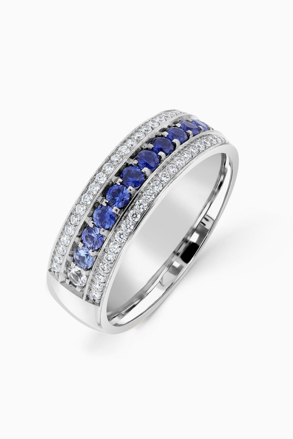 Blue Sapphire Ombre Fade Ring