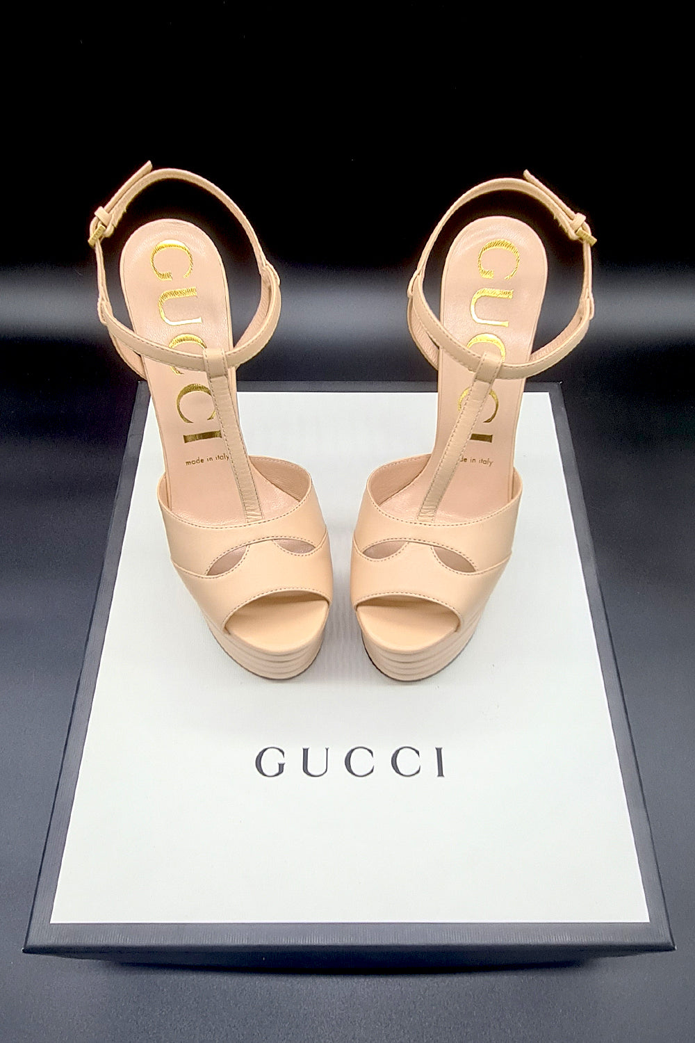 Gucci Angel Platform T-Strap Sandals