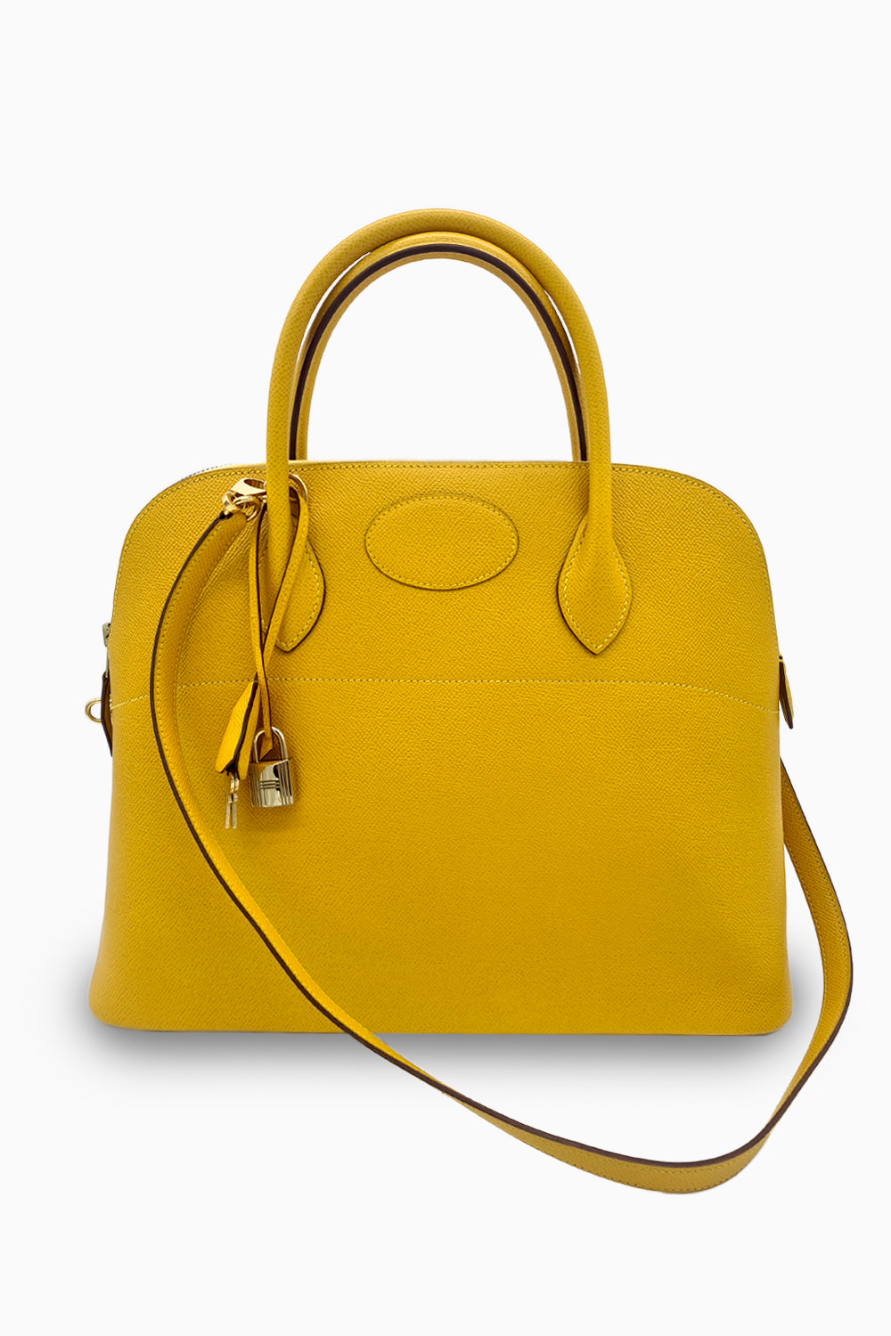 NEW HERMES BAGS BOLIDE 27 9D SHOULDER BAG/CROSSBODY BAG /HANDBAG JAUNE AMBRE